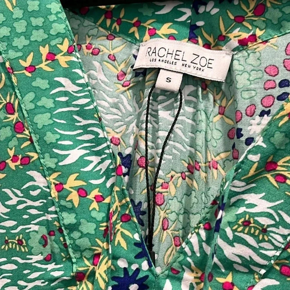 Rachel Zoe Green Floral Print Tunic Size Small NWOT - Picture 2 of 8